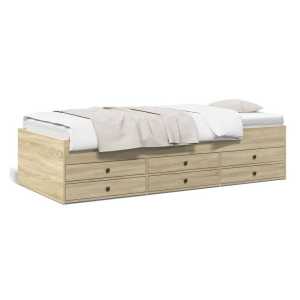vidaXL Bett Tagesbett mit Schubladen Sonoma-Eiche 75x190 cm Holzwerkstoff