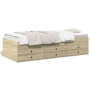 vidaXL Bett Tagesbett mit Schubladen Sonoma-Eiche 90x190 cm Holzwerkstoff