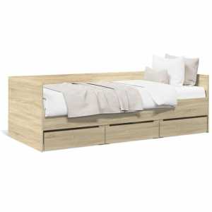 vidaXL Bett Tagesbett mit Schubladen Sonoma-Eiche 90x190 cm Holzwerkstoff