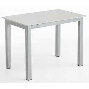 vito Esstisch 90 x 60 cm Holz grau/weiß - Metallgestell pulverbeschichtet - Platte weiß foliert Holzstruktur - Holznachbildung - Kunststoff