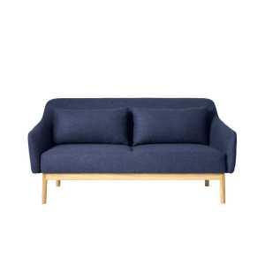 FDB Møbler - Gesja 2-Sitzer Sofa L38, Eiche natur / Camira Synergy Alike LDS62 royal blue