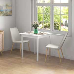 HOMCOM Esstisch Küchentisch Quadratischer Esszimmertisch für 2 Personen, Wohnzimmertisch aus Holz, für Küche, Esszimmer, Weiß, 75 x 75 x 76 cm