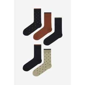 H&M 5er-Pack Socken Salbeigrün/Gepunktet in Größe 37/39. Farbe: Sage green/spotted