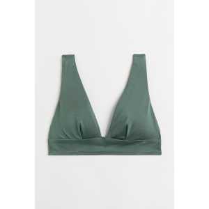 H&M Wattiertes Bikinitop Dunkelgrün, Bikini-Oberteil in Größe 32. Farbe: Dark green