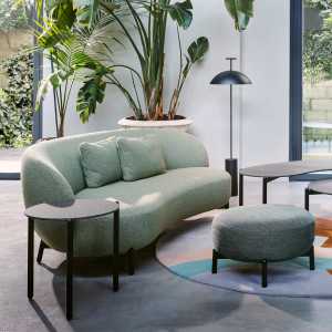 Kartell - Lunam Sofa, schwarz / grün (Stoff Orsetto)