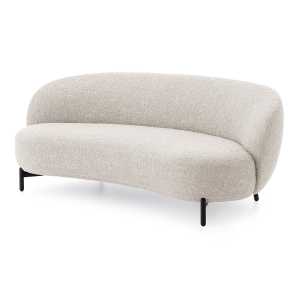 Kartell - Lunam Sofa, schwarz / weiß (Stoff Curly)