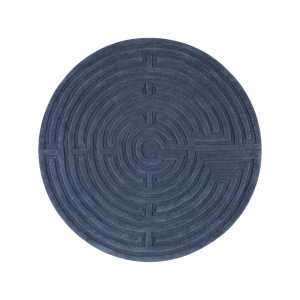 Kateha Minilabyrint runder Teppich Sturm-blau, 130 cm