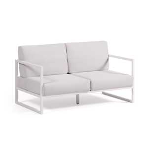 Kave Home - 2-Sitzer-Sofa Comova 100% outdoor weiß und Aluminium weiß 150 cm