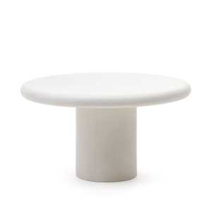 Kave Home - Addaia Tisch rund aus weißem Zement Ø 140 cm