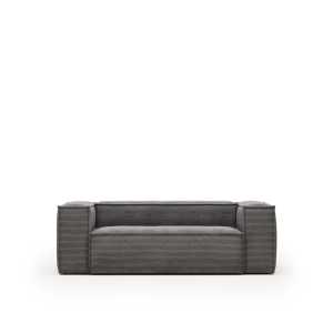 Kave Home - Blok 2-Sitzer-Sofa breiter Cord grau 210 cm