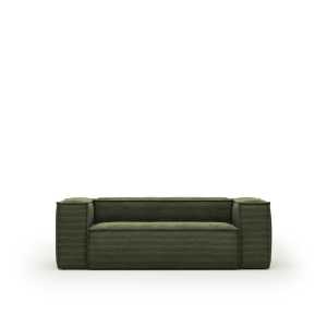 Kave Home - Blok 2-Sitzer-Sofa breiter Cord grün 210 cm