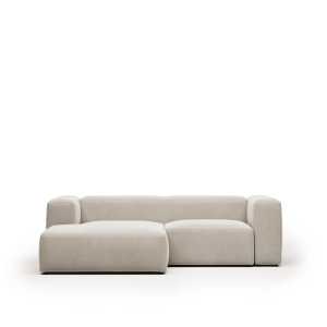 Kave Home - Blok 2-Sitzer Sofa mit Chaiselongue links beige 240 cm
