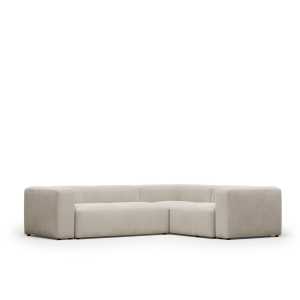 Kave Home - Blok 3-Sitzer Ecksofa beige 290 x 230 cm / 230 cm 290 cm