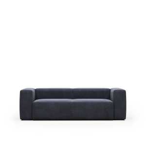 Kave Home - Blok 3-Sitzer-Sofa blau 240 cm FR