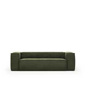 Kave Home - Blok 3-Sitzer-Sofa breiter Cord grün 240 cm