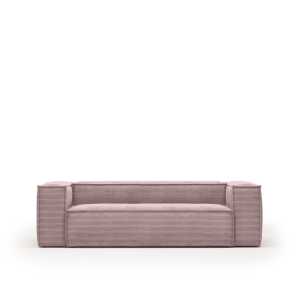 Kave Home - Blok 3-Sitzer-Sofa breiter Cord rosa 240 cm
