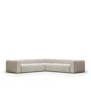 Kave Home - Blok 6-Sitzer Ecksofa in beige 320 x 320 cm