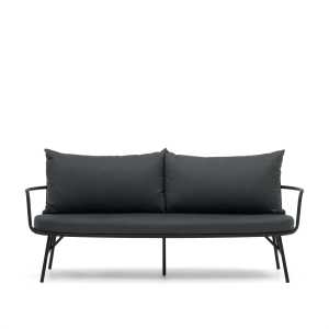 Kave Home - Bramant 2-Sitzer-Sofa aus Stahl mit schwarzem Finish 175,5 cm