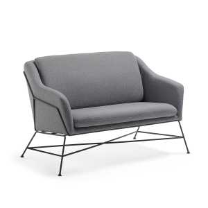 Kave Home - Brida 2-Sitzer-Sofa dunkelgrau 128 cm