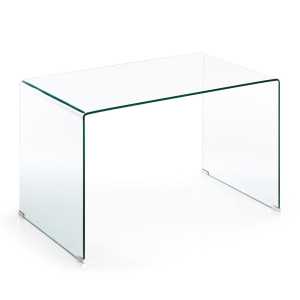 Kave Home - Burano Schreibtisch aus Glas 125 x 70 cm