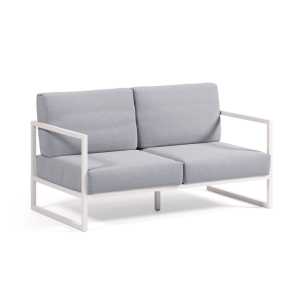 Kave Home - Comova 2-Sitzer-Sofa 100% outdoor blau und Aluminium weiß 150 cm