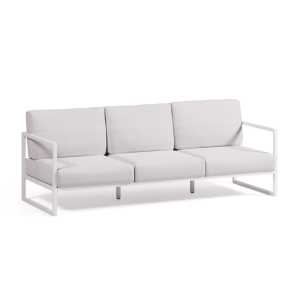 Kave Home - Comova 3-Sitzer-Sofa 100% weiß und Aluminium weiß 222 cm