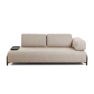 Kave Home - Compo 3-Sitzer Sofa beige mit kleinem Tablett 232 cm