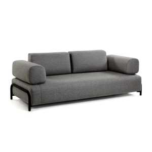 Kave Home - Compo 3-Sitzer Sofa dunkelgrau 232 cm