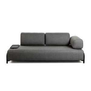 Kave Home - Compo 3-Sitzer Sofa dunkelgrau mit kleinem Tablett 232 cm