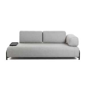 Kave Home - Compo 3-Sitzer Sofa hellgrau mit kleinem Tablett 232 cm