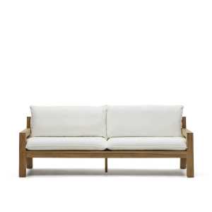 Kave Home - Forcanera 3-Sitzer-Sofa aus massivem Teakholz 211 cm