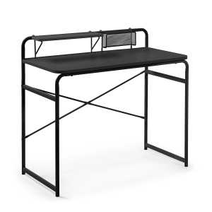 Kave Home - Foreman Schreibtisch aus Melamin schwarz und Stahlbeine mit schwarzem Finish 98 x 46 cm