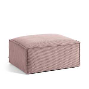 Kave Home - Fußablage Blok breiter Cord rosa 90 x 70 cm