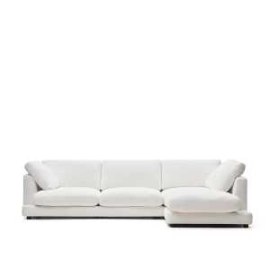 Kave Home - Gala 4-Sitzer-Sofa mit Chaiselongue rechts weiß 300 cm