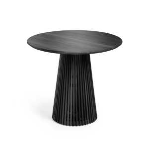Kave Home - Jeanette runder Tisch aus massivem Mindiholz schwarz Ø 90 cm