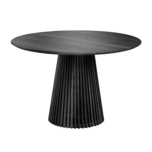 Kave Home - Jeanette runder Tisch aus massivem schwarzem Mindiholz Ø 120 cm