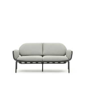Kave Home - Joncols 2-Sitzer-Gartensofa aus Aluminium mit Finish in Grau 165 cm