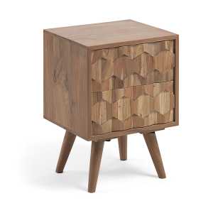 Kave Home - Khaleesi Nachttisch aus massivem Akazienholz 40 x 55 cm