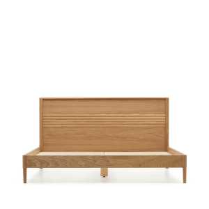 Kave Home - Lenon Bett aus Eichenholz und Eichenfurnier für Matratze von 160 x 200 cm FSC MIX Credit
