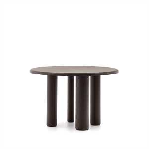 Kave Home - Mailen runder Tisch aus Eschenfurnier mit dunklem Finish Ø 120 cm