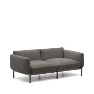 Kave Home - Modulares 2-Sitzer-Sofa für Outdoor Sorells Aluminium und Polsterung in Grau 171 cm