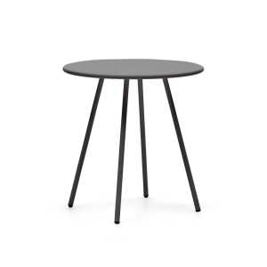Kave Home - Montjoi runder Gartentisch aus Stahl mit grauem Finish Ø 70 cm