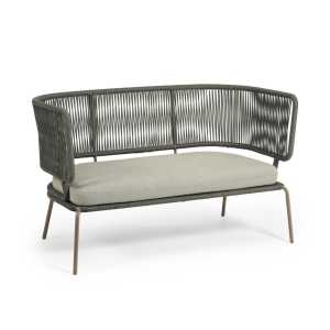 Kave Home - Nadin 2-Sitzer Sofa mit grünem Seil und verzinktem Stahl 135 cm