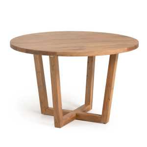 Kave Home - Nahla runder Tisch aus massivem Akazienholz mit natürlichem Finish Ø 120 cm