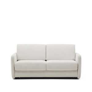 Kave Home - Nuala Schlafsofa 3-Sitzer in Perlweiss 204 cm