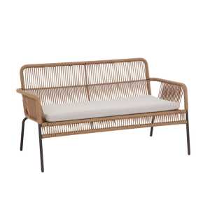 Kave Home - Samanta stapelbares 2-Sitzer-Sofa beiges Seil 133 cm