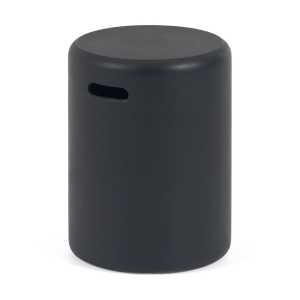 Kave Home - Taimi Outdoor Hocker aus Zement mit schwarzem Finish Ø 35 cm