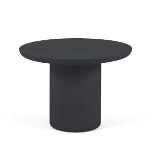 Kave Home - Taimi runder Gartentisch aus Zement mit schwarzem Finish Ø 110 cm