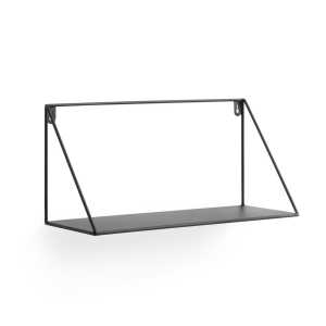Kave Home - Teg Wandregal Dreieck aus Stahl mit schwarzem Finish 40 x 20 cm