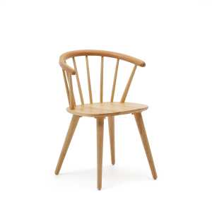 Kave Home - Trise Stuhl DM und massives Kautschukholz lackiert natur